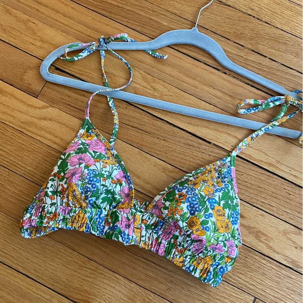 Floral Bikini Top with Adjustable Straps